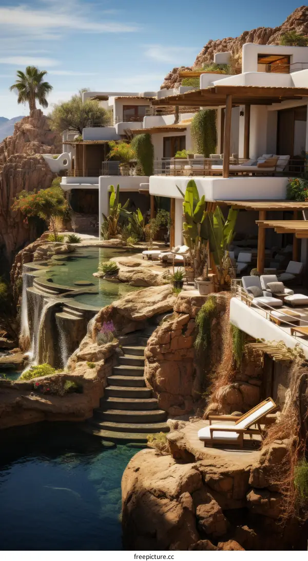 Modern luxury waterfront villa with infinity pool