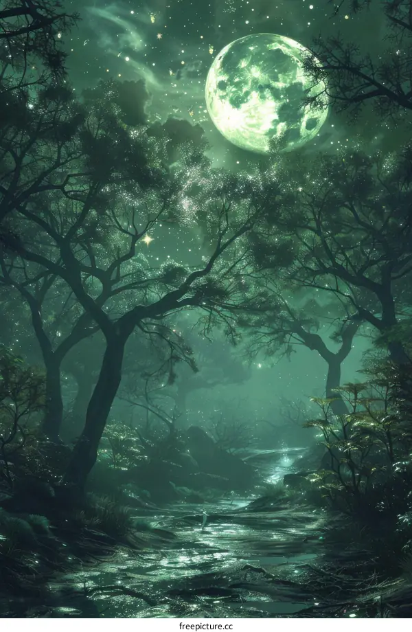 Enchanted Moonlight Forest