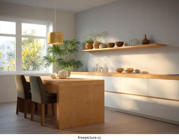 Modern Kitchen Interior Design with Wooden Elements