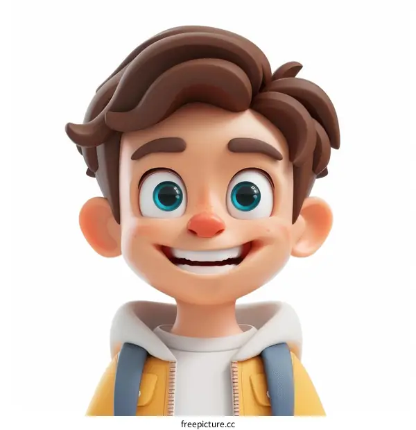 3D rendering of a happy young boy