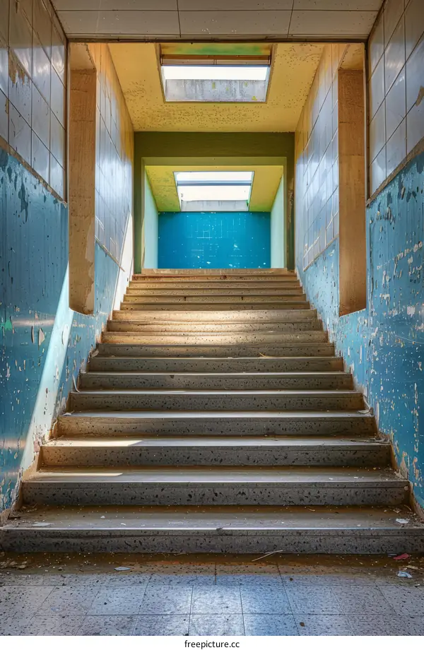 Staircase in an abandoned school