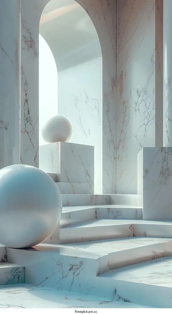 Minimalist Geometric Marble Textured Space