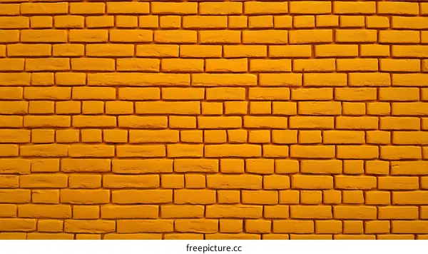 Vibrant Yellow Brick Wall Texture