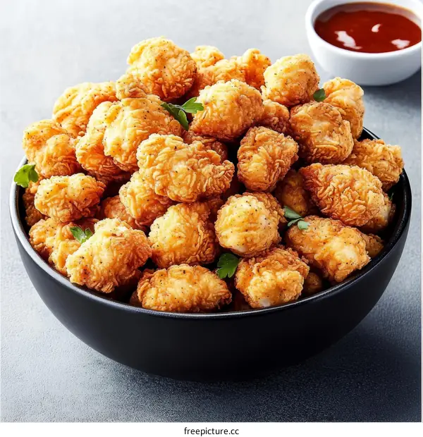 Crispy Fried Chicken Bites in a Bowl