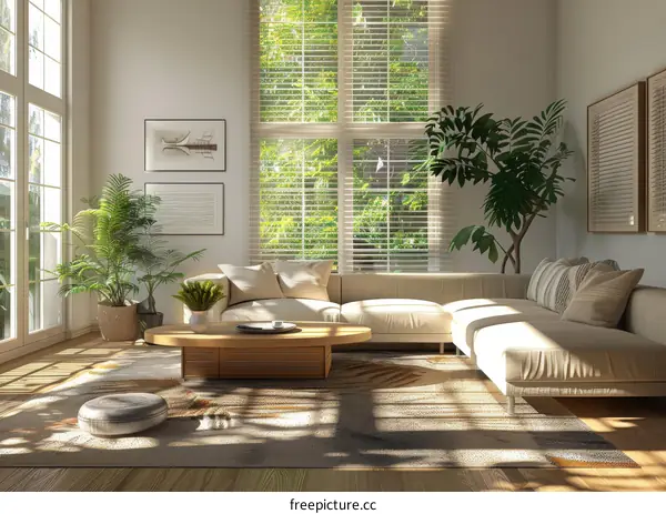 The interior of a modern living room