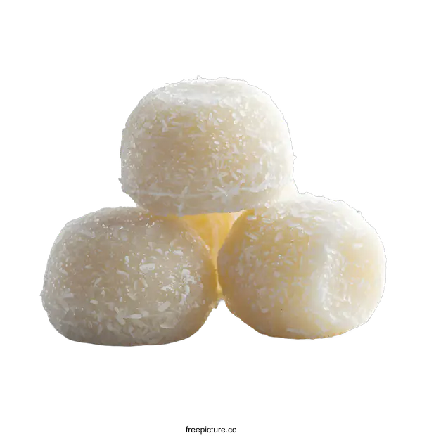 [Transparent Background PNG]Coconut Candy Balls on White
