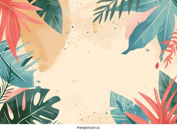 Tropical Leaves Abstract Background Illustration