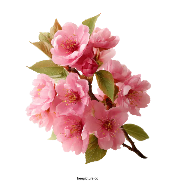 [Transparent Background PNG]Beautiful Pink Cherry Blossom Branch