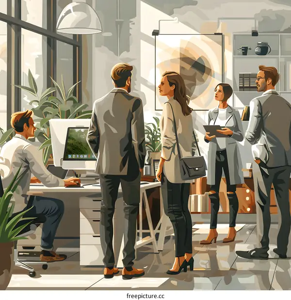 Business people discussing work in an office