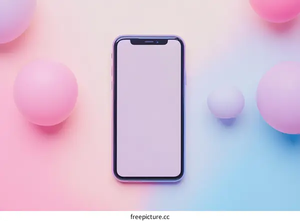 Minimalist Phone Mockup With Pastel Colors