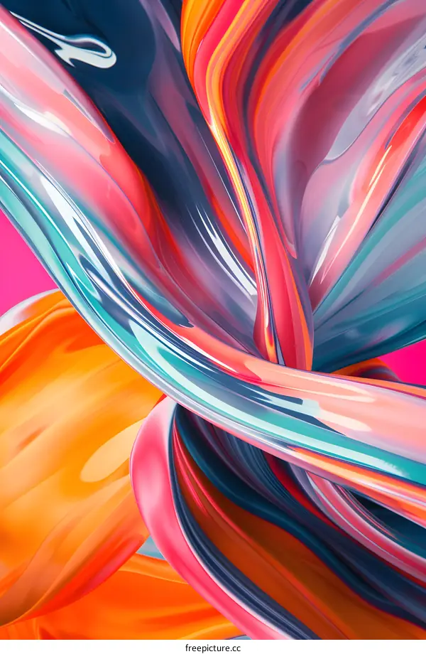 Abstract Colorful Swirling 3D Shapes Background