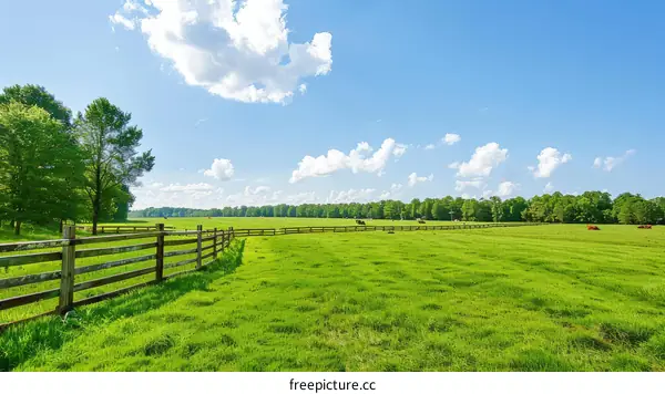 Cows grazing in a lush green pasture on a sunny day