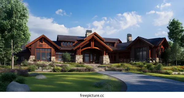 Modern Rustic Log Cabin Home Design