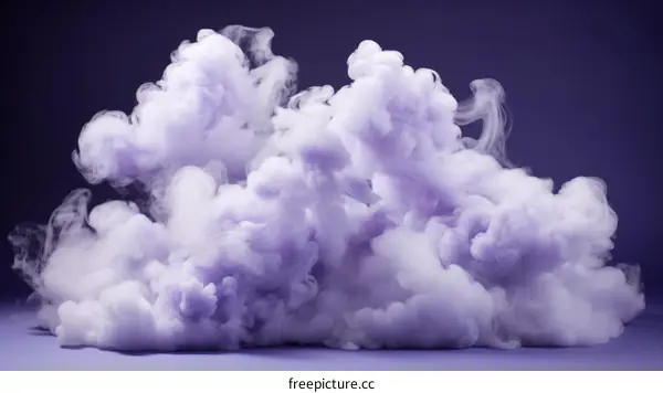 Purple smoke cloud on purple background