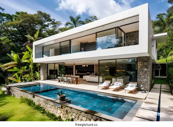 Modern Minimalist Architecture Home with Swimming Pool