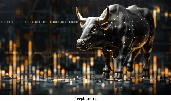 Golden Bull Market Uptrend on Financial Chart