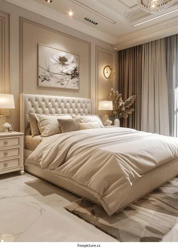 Luxury Beige Bedroom Interior Design