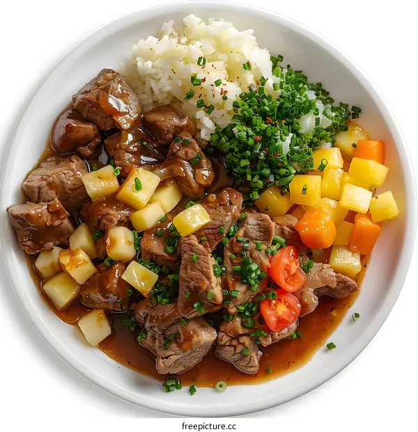 Beef Stew with Rice and Vegetables