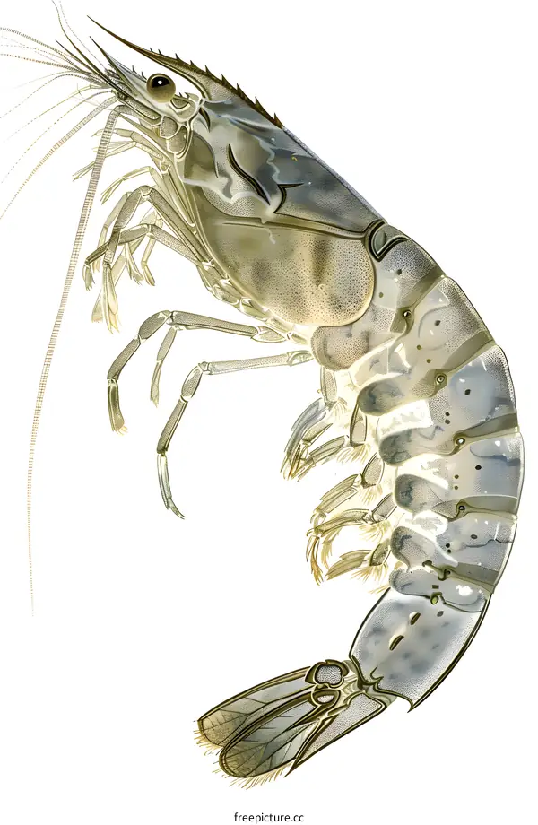 Scientific Illustration of a Shrimp