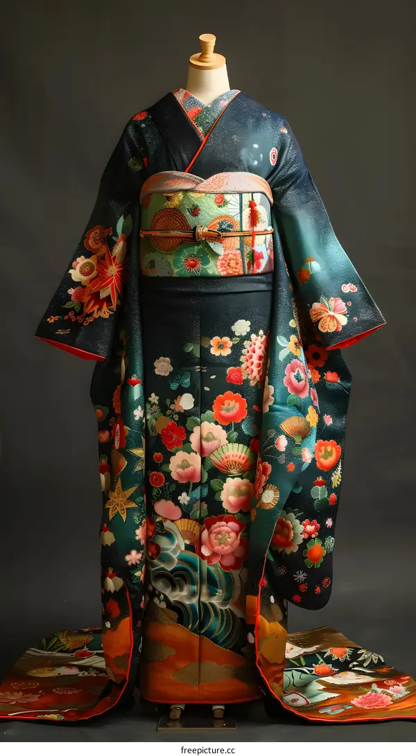 A kimono with a floral pattern