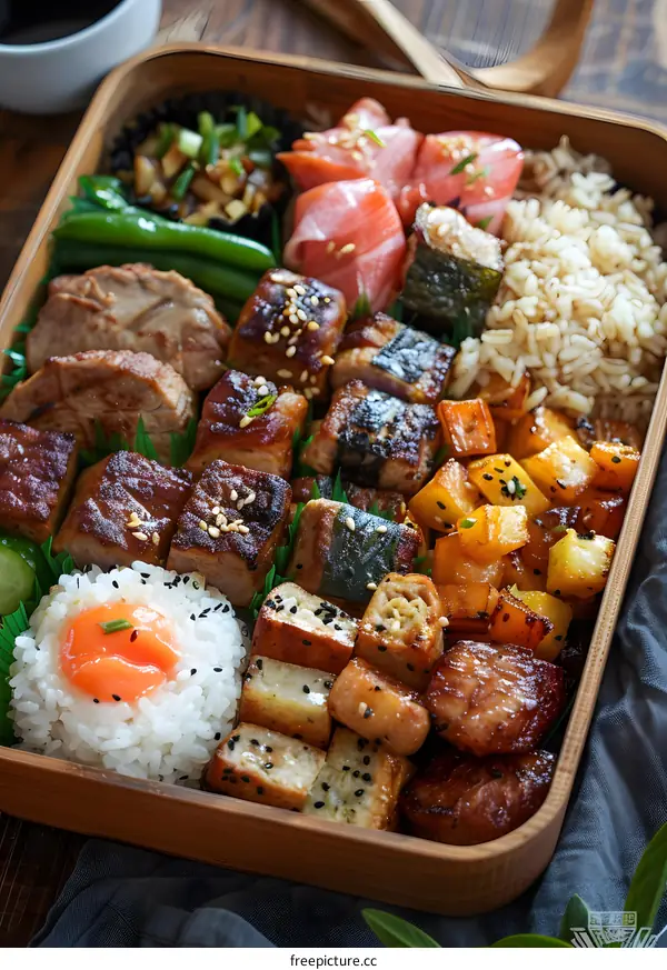 A delicious and healthy bento box with a variety of dishes