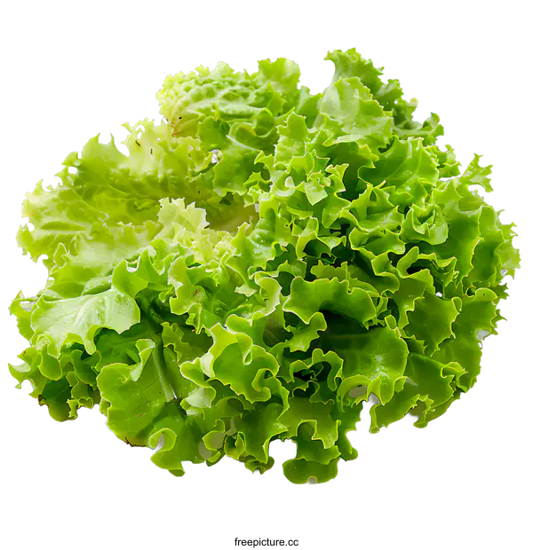 [Transparent Background PNG]Fresh green lettuce isolated on white