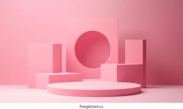 Geometric Pink Display Background Design