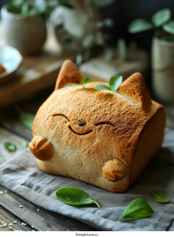 Cat-shaped bread