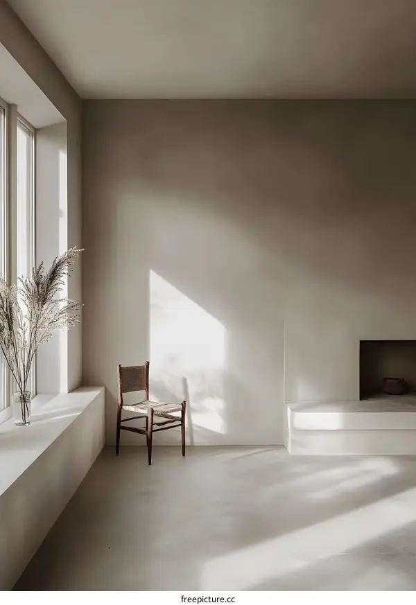 Minimalist Living Room Interior Design With Sunlight