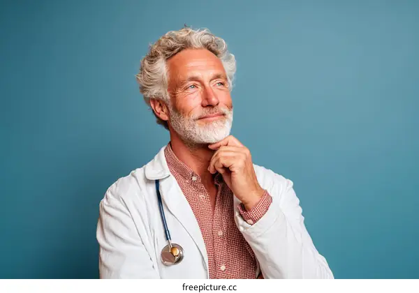 Thoughtful Caucasian Doctor Portrait