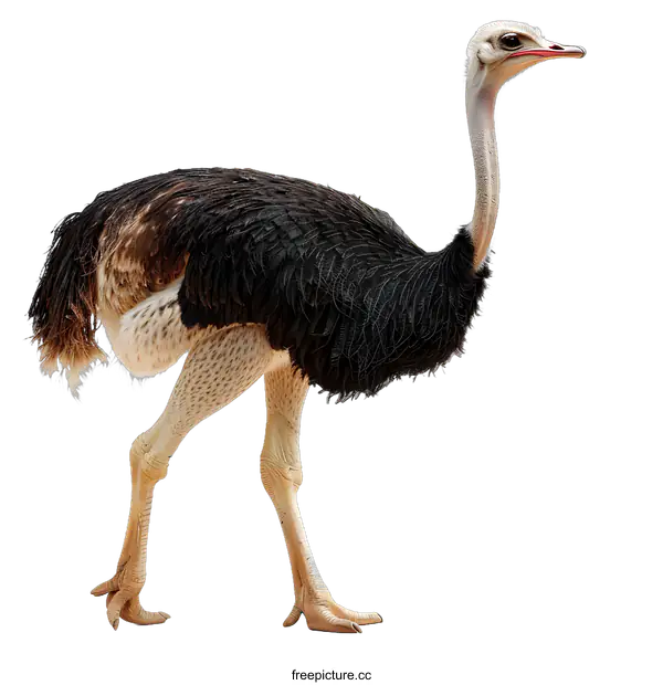 [Transparent Background PNG]An ostrich stands on a white background