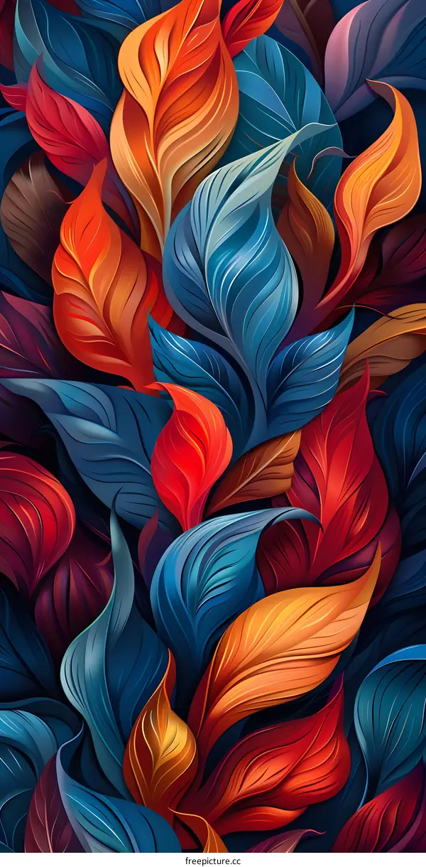 Colorful abstract leaves background
