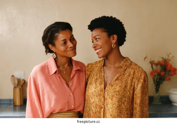 Affectionate Mother and Daughter Bonding