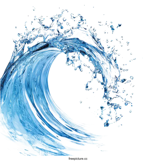 [Transparent Background PNG]Dynamic Water Wave Illustration