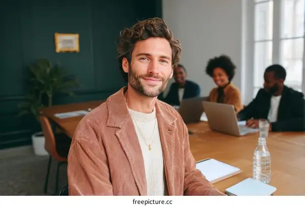 Business Meeting in Modern Office