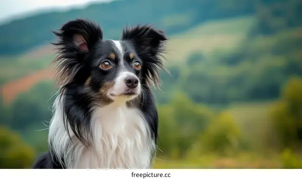 A cute dog looking off into the distance