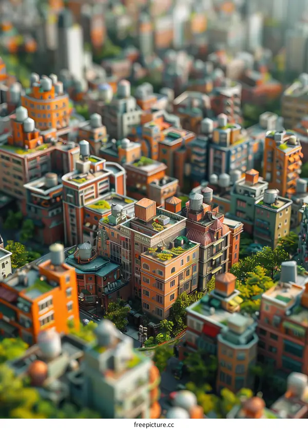 Miniature Cityscape Illustration