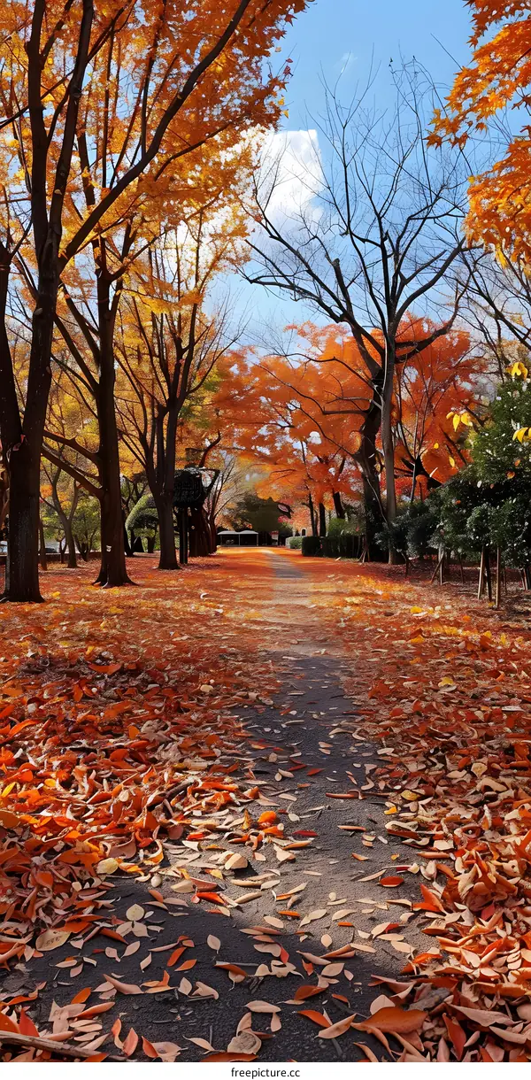 Fallen leaves in the park