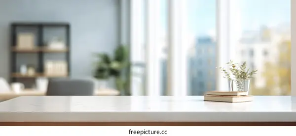 Modern Minimalist Home Office Table Top Mockup