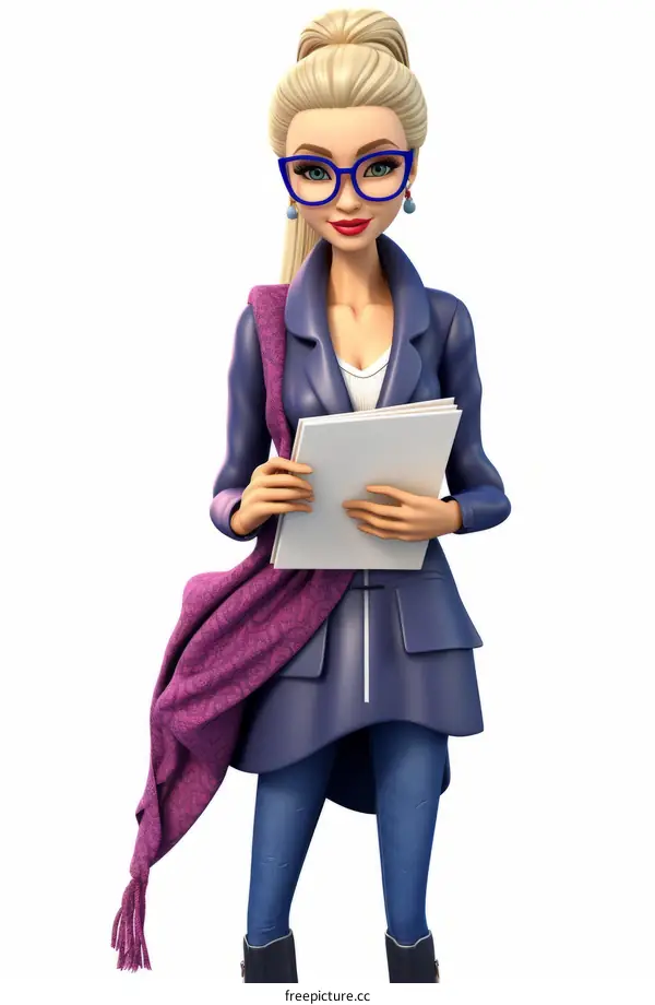Confident Businesswoman Holding Documents