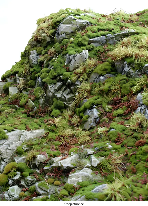 Close Up of a Green Moss Covered Hillside