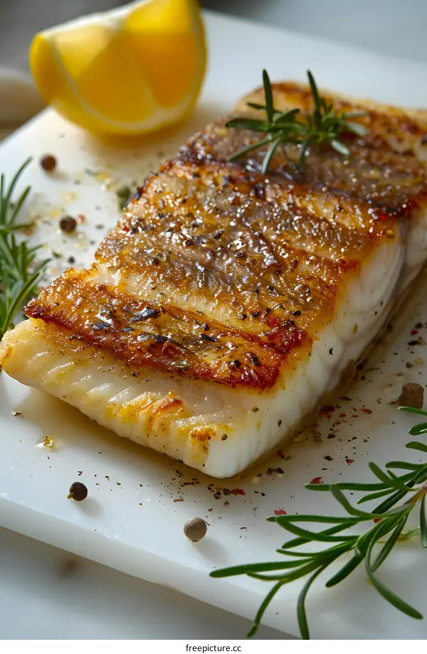 Roasted Cod with Lemon and Rosemary