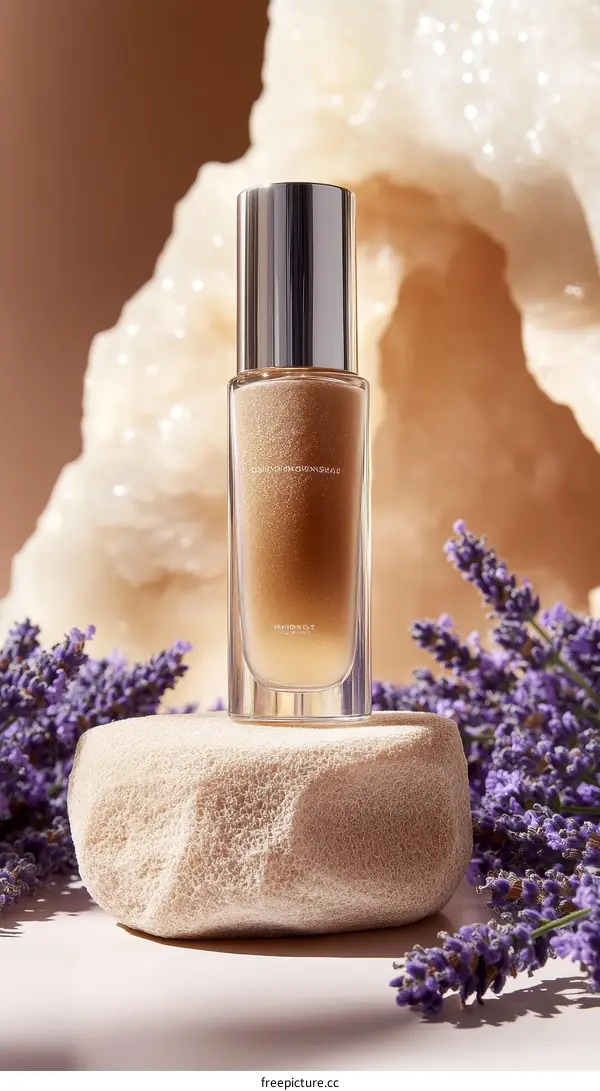 Natural Skincare Product Display with Lavender