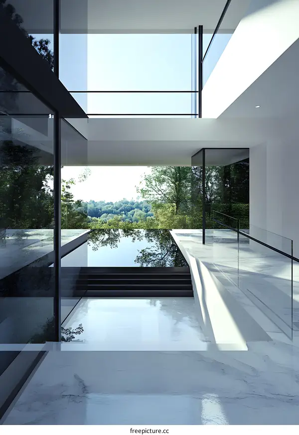 Modern House Interior Design with Swimming Pool