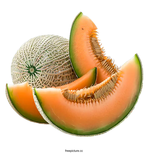 [Transparent Background PNG]Cantaloupe?, a delicious and nutritious fruit