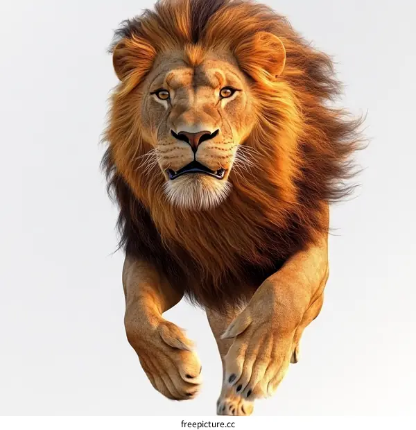 Majestic Lion in Action Illustration