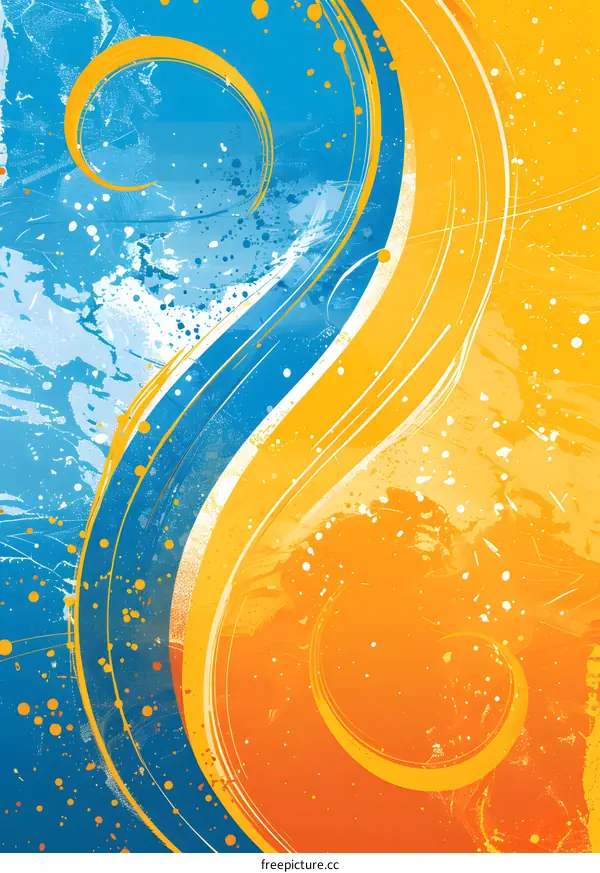 Blue and orange abstract painting