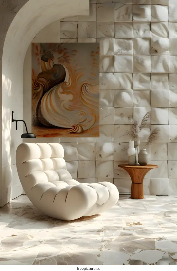 Modern Interior Design with Art in Light and Shadow