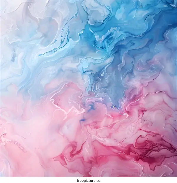 Abstract Swirling Pink and Blue Liquid Art