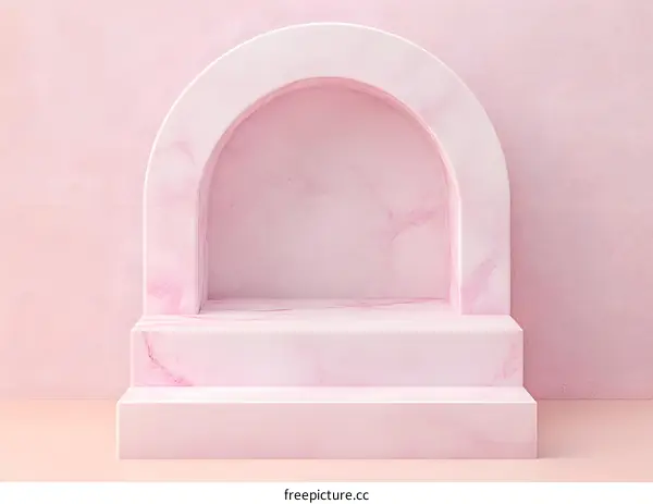 Pink Marble Archway With Steps Background